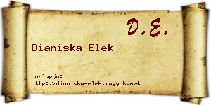 Dianiska Elek névjegykártya